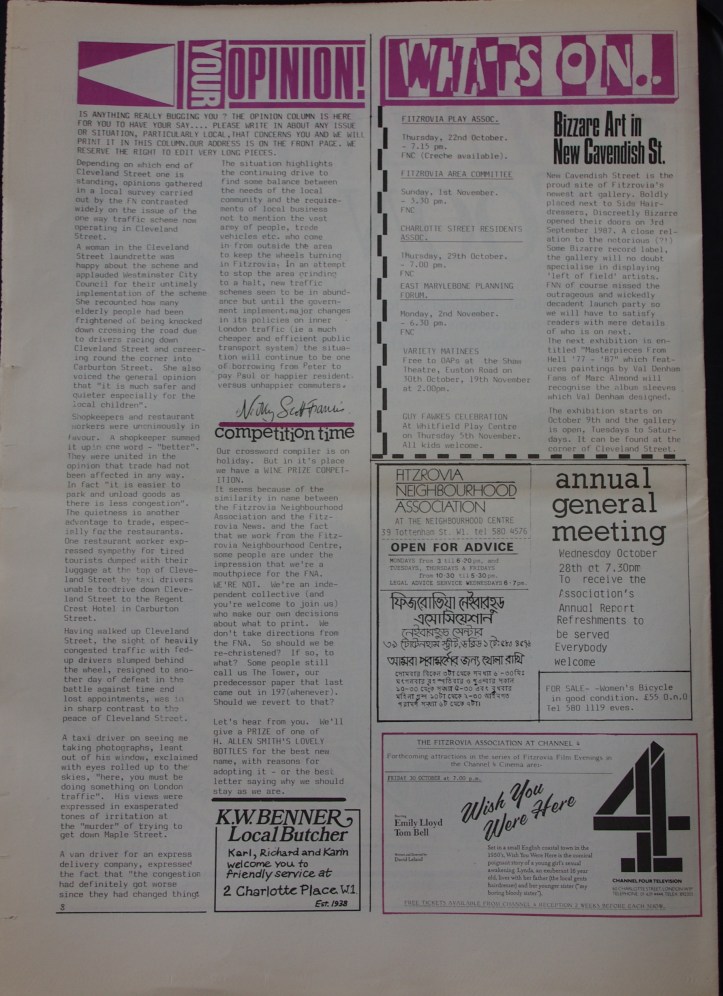 Page 8 Fitzrovia Neighbourhood News no 37 October 1987