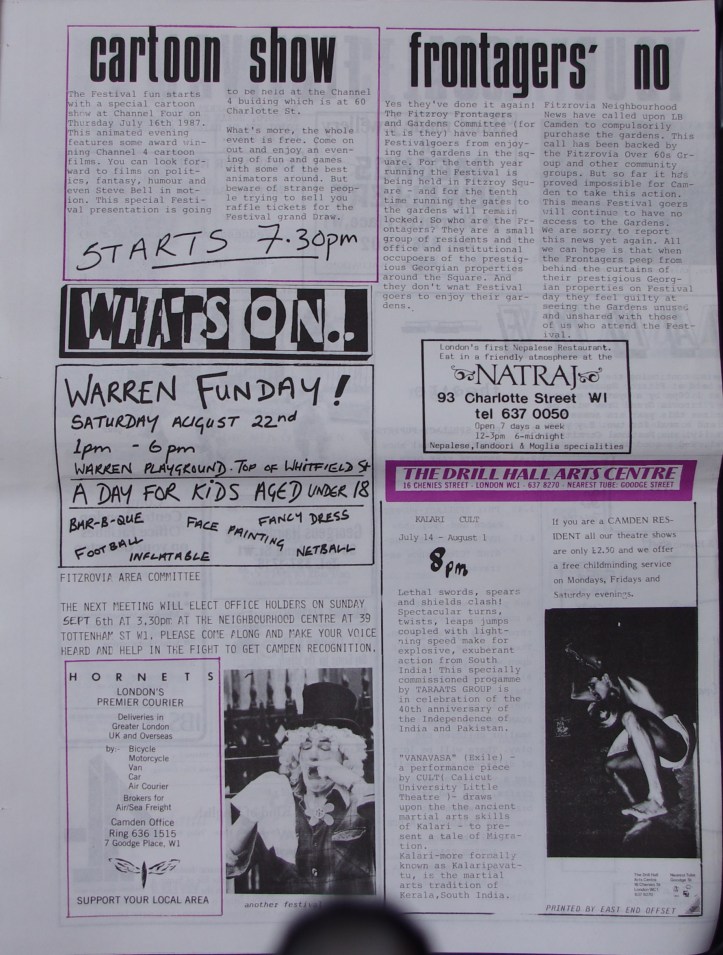 Page 4 Fitzrovia Neighbourhood News no 36 July 1987