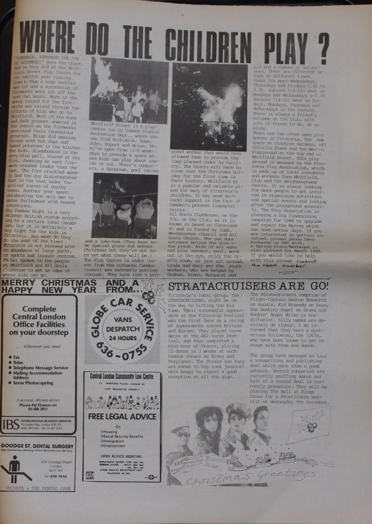 Page 5 Fitzrovia Neighbourhood News no 38 December 1987