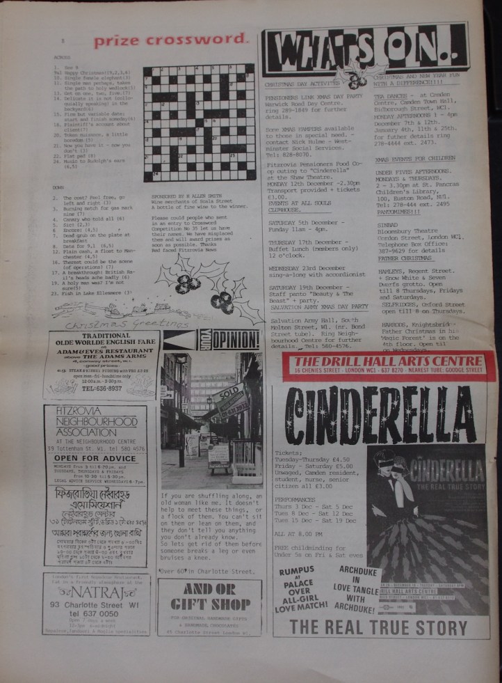 Page 8 Fitzrovia Neighbourhood News no 38 December 1987