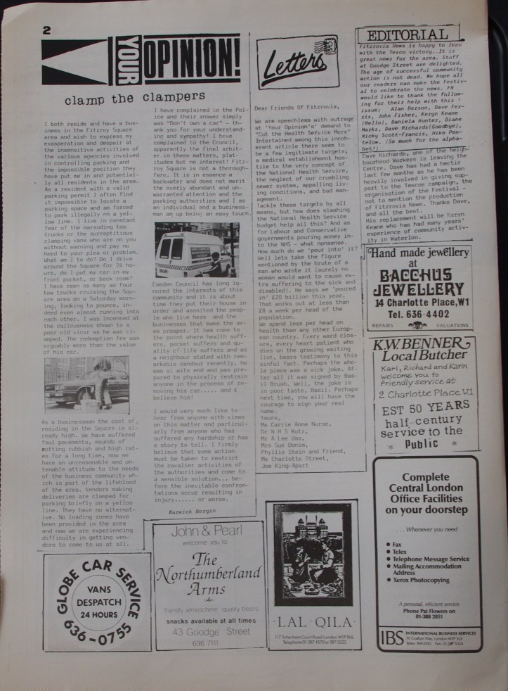 Page 2 Fitzrovia News no 42 September 1988