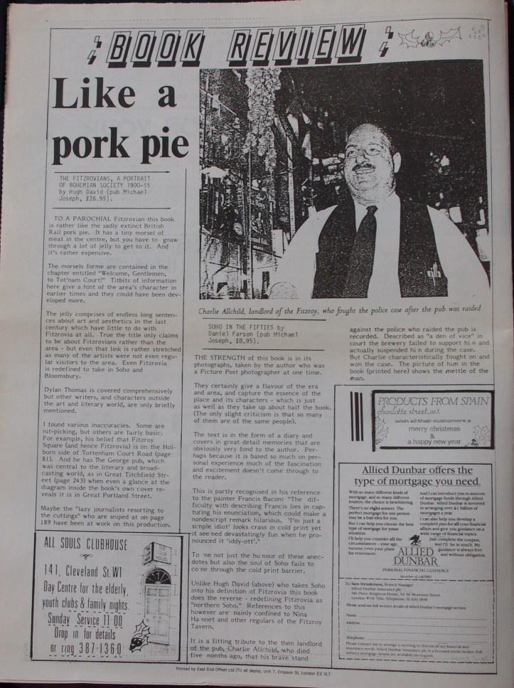 Page 2 Fitzrovia News no 43 December 1988