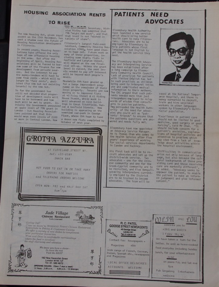 Page 3 Fitzrovia News no 43 December 1988