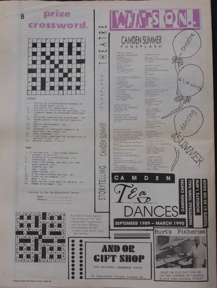 Page 8 Fitzrovia News no 46 August 1989