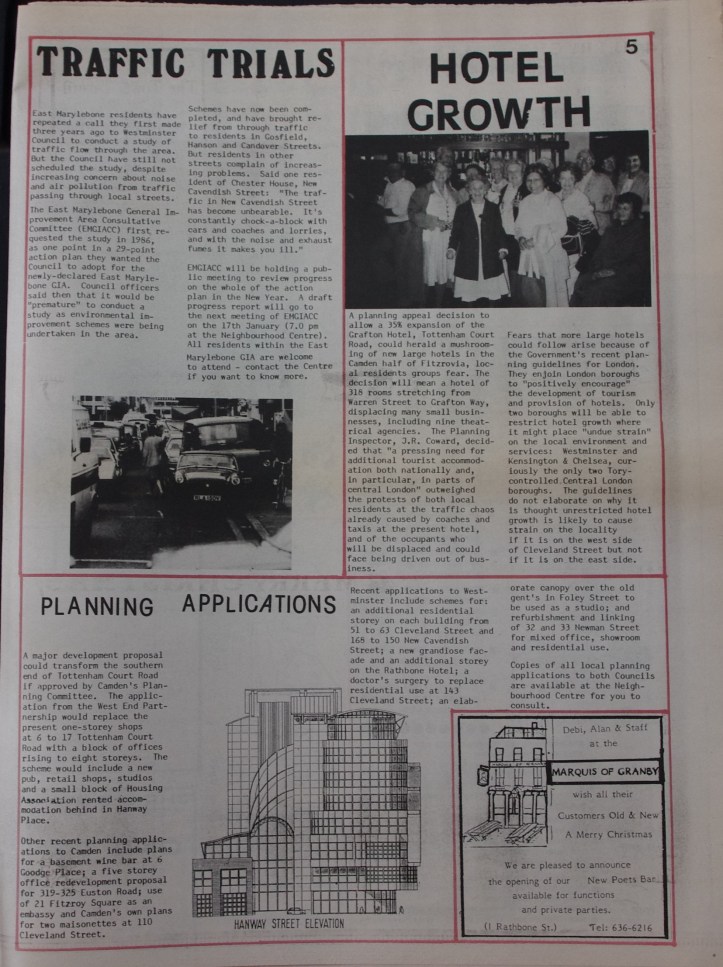 Page 5 Fitzrovia News no 47 December 1989