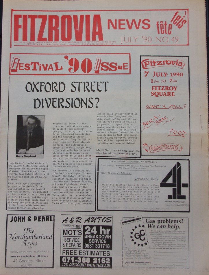 Front Page Fitzrovia News no 49 July 1990