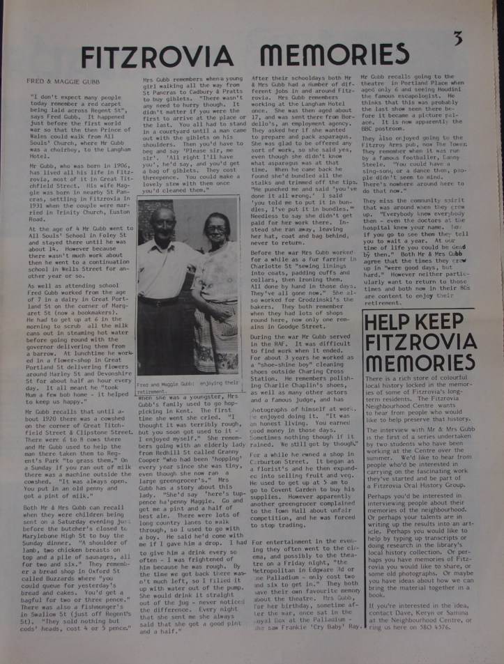 Page 3 Fitzrovia News no 50 August 1990