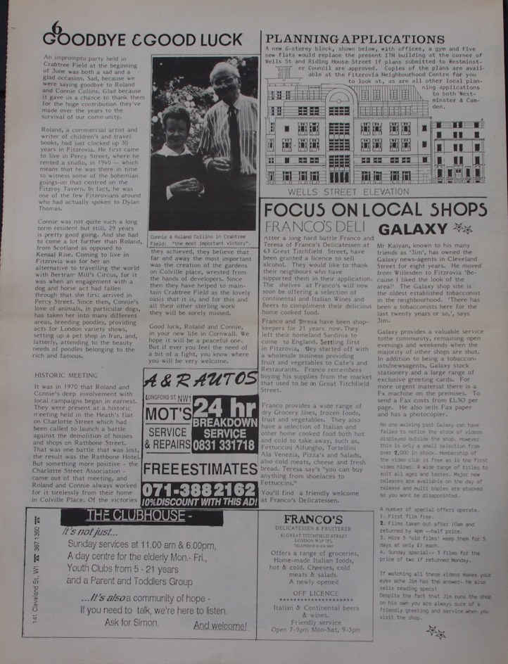 Page 6 Fitzrovia News no 50 August 1990