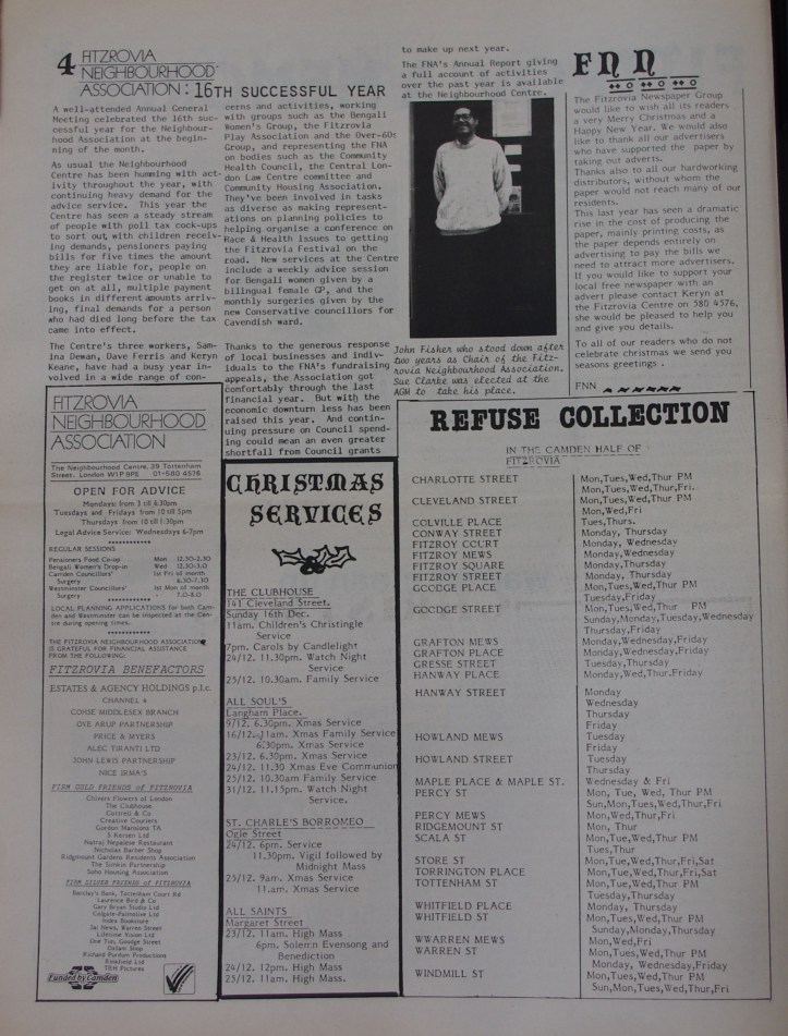 Page 4 Fitzrovia News no 51 December 1990