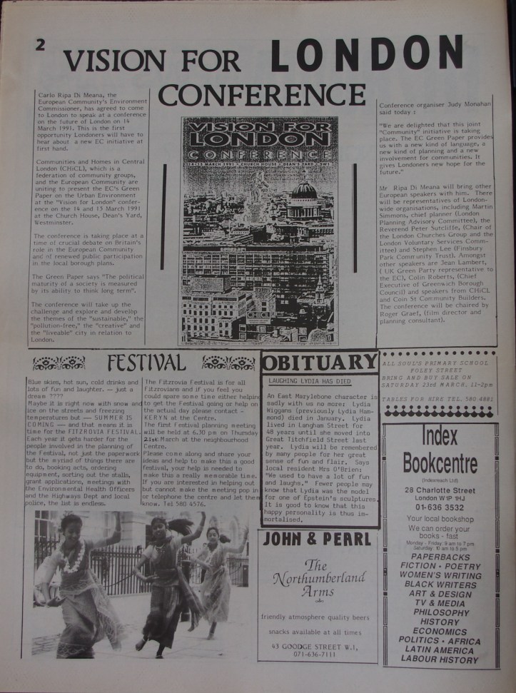 Page 2 Fitzrovia News no 52 March 1991