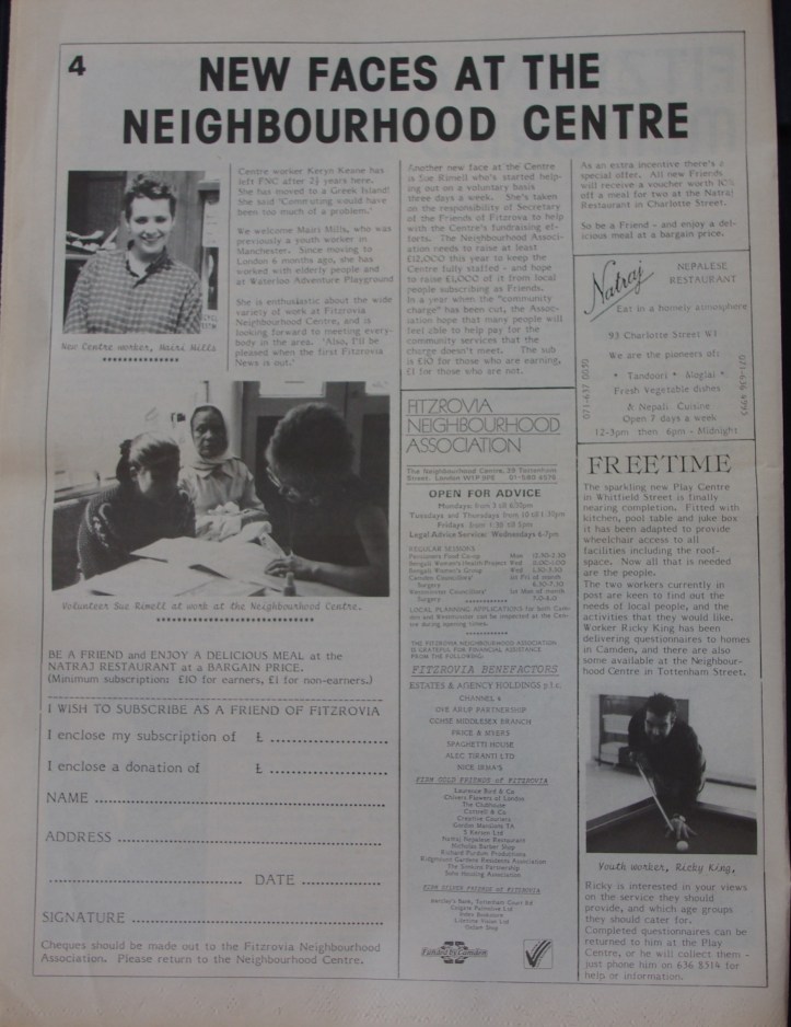 Page 4 Fitzrovia News no 53 June 1991