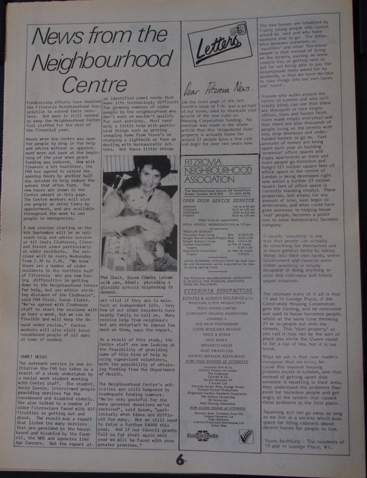 Page 6 Fitzrovia News no 54 August 1991
