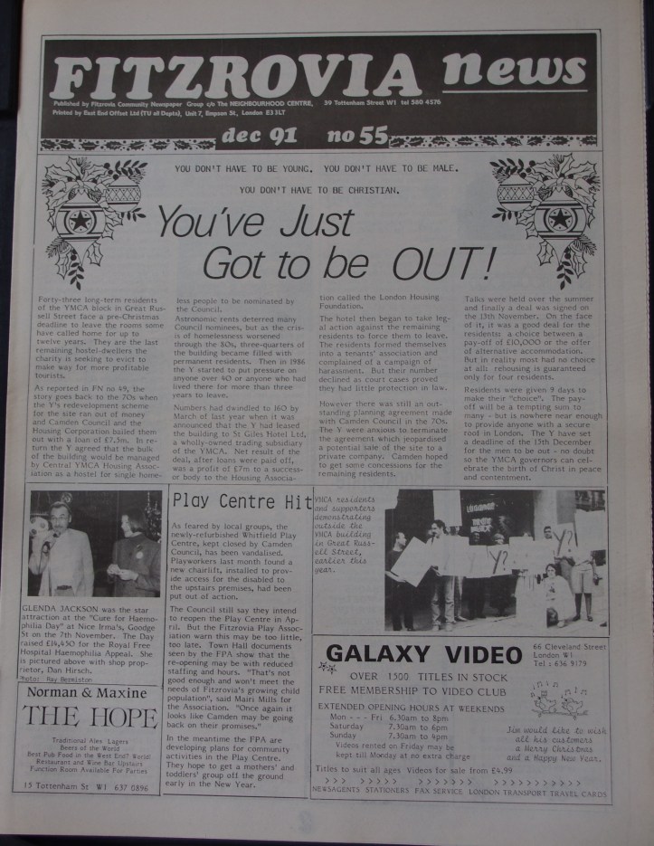 Front Page Fitzrovia News no 55 December 1991
