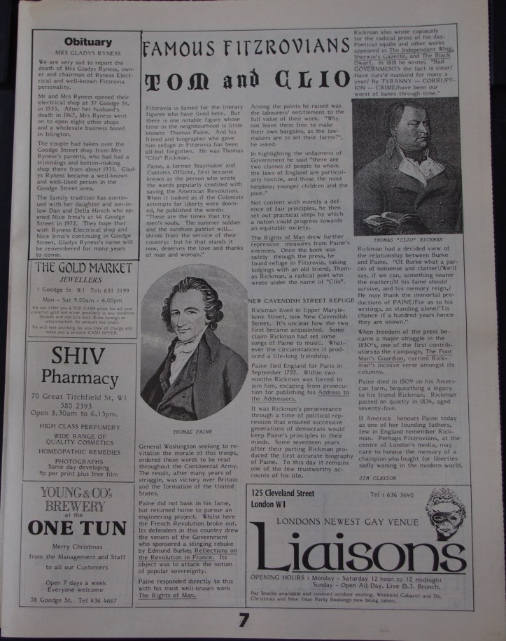 Page 7 Fitzrovia News no 55 December 1991