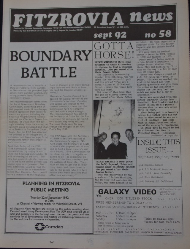 Page 2 Fitzrovia News no 58 1992