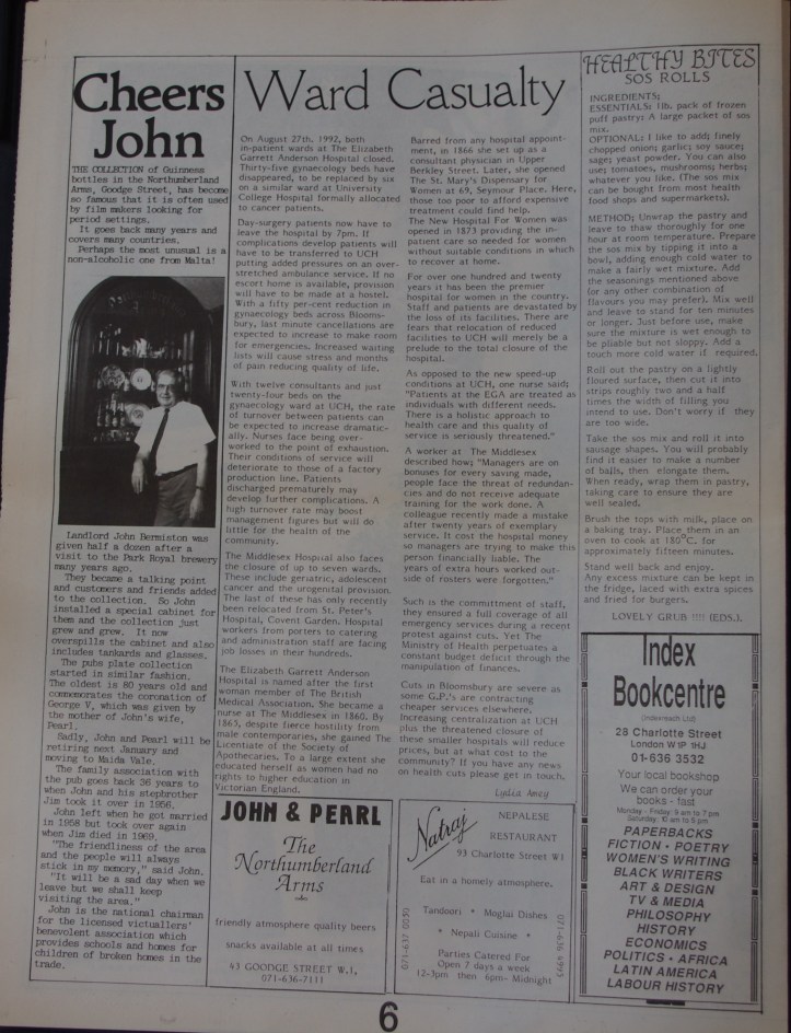 Page 6 Fitzrovia News no 58 September 1992