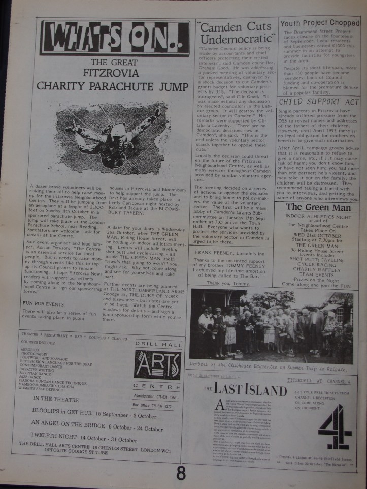 Page 8 Fitzrovia News no 58 September 1992