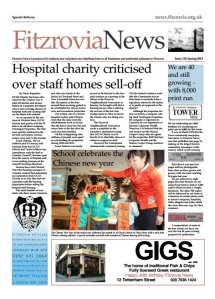 Front page of Fitzrovia News.