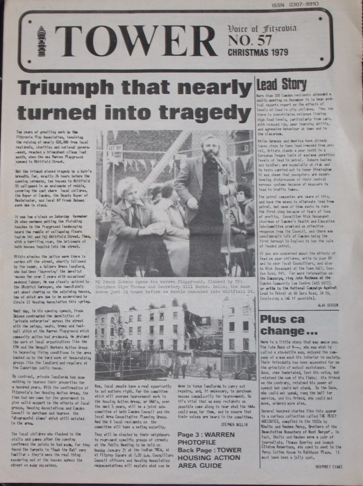 Front Page Tower Community Newspaper no 57 December 1979