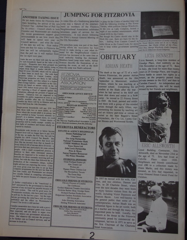 Page 2 Fitzrovia News no 59 December 1992