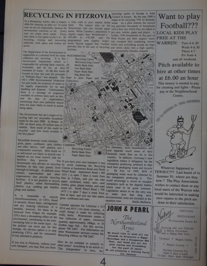 Page 4 Fitzrovia News no 59 December 1992