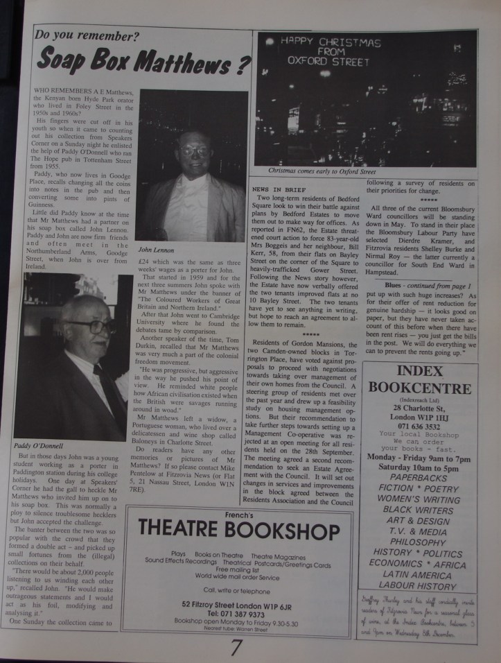 Page 7 Fitzrovia News no 63 December 1993