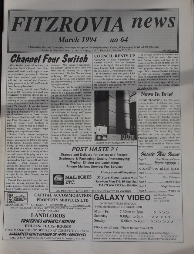 Fitzrovia News no 64 March 1994