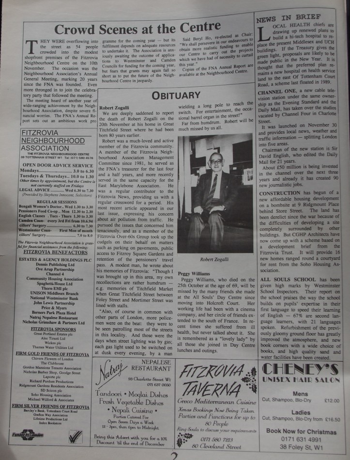 Page 2 Fitzrovia News no 67 December 1994