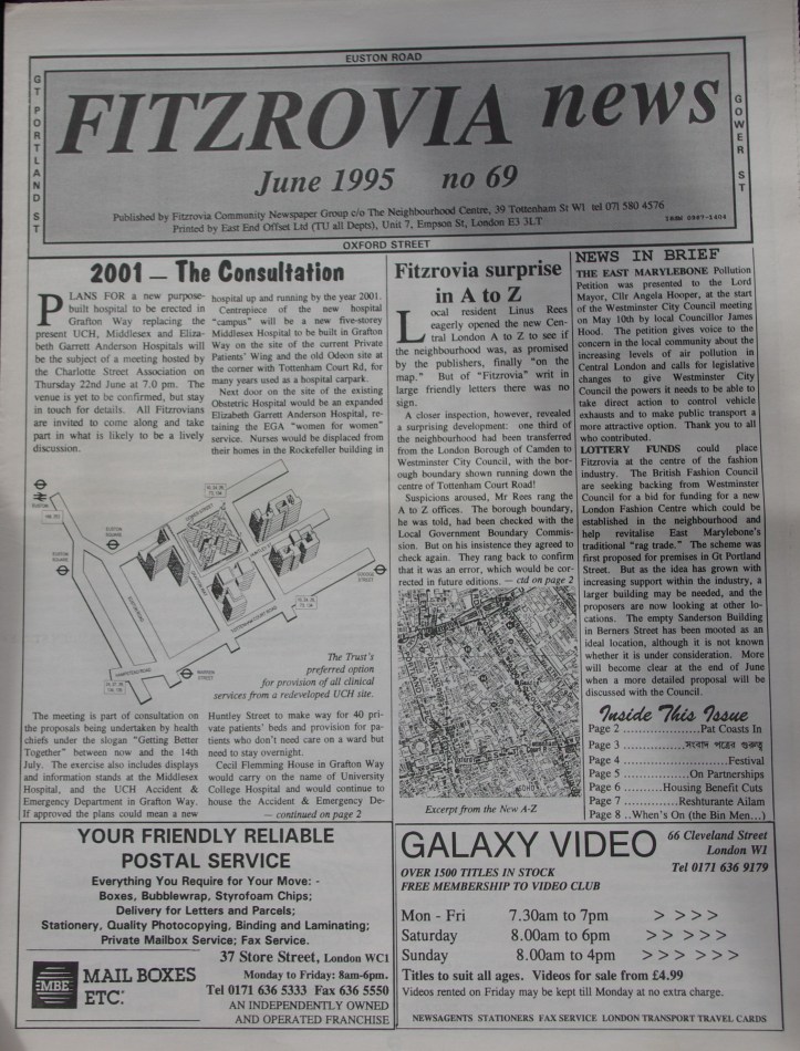 Front Page  Fitzrovia News no 69 June 1995