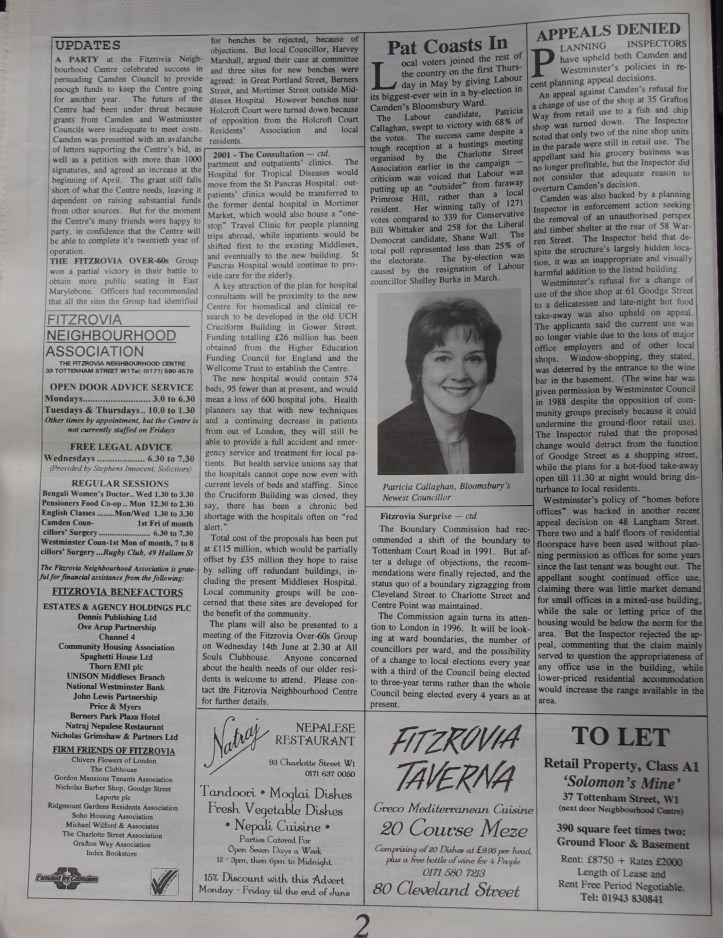 Page 2 Fitzrovia News no 69 June 1995