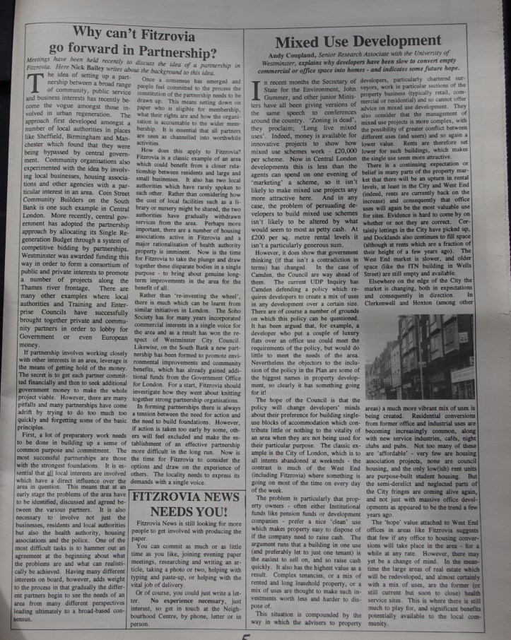 Page 5 Fitzrovia News no 69 June 1995