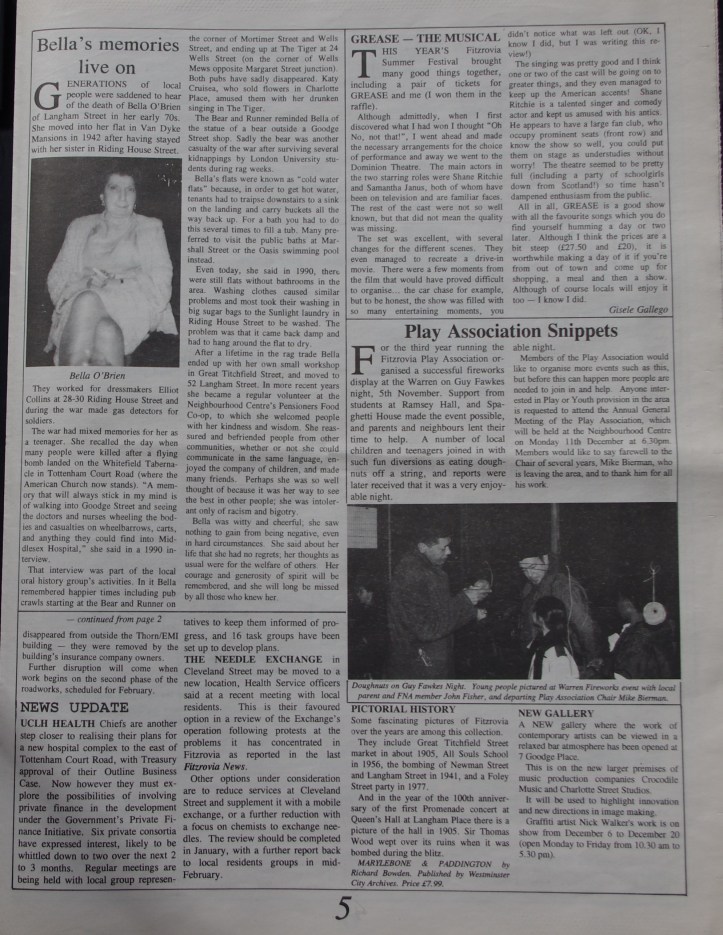 Page 5 Fitzrovia News no 71 December 1995