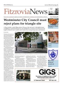 Front page of Fitzrovia News, number 136,  3 March 2015.