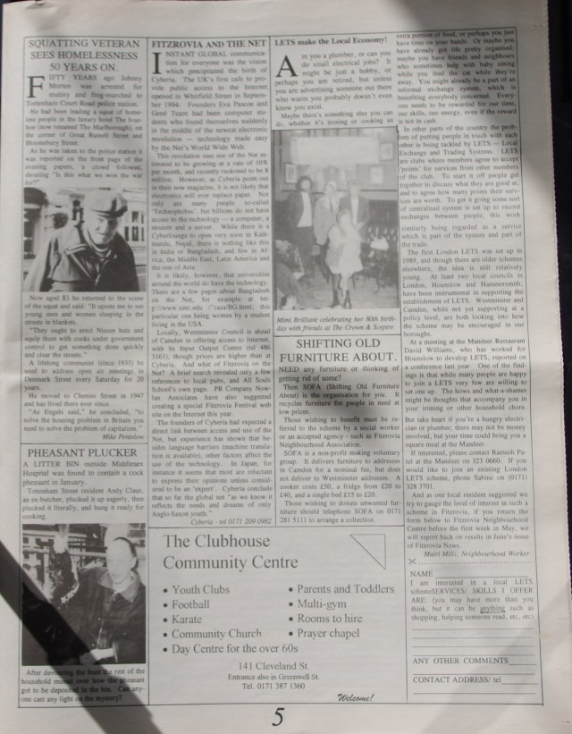 Fitzrovia News March 1996.