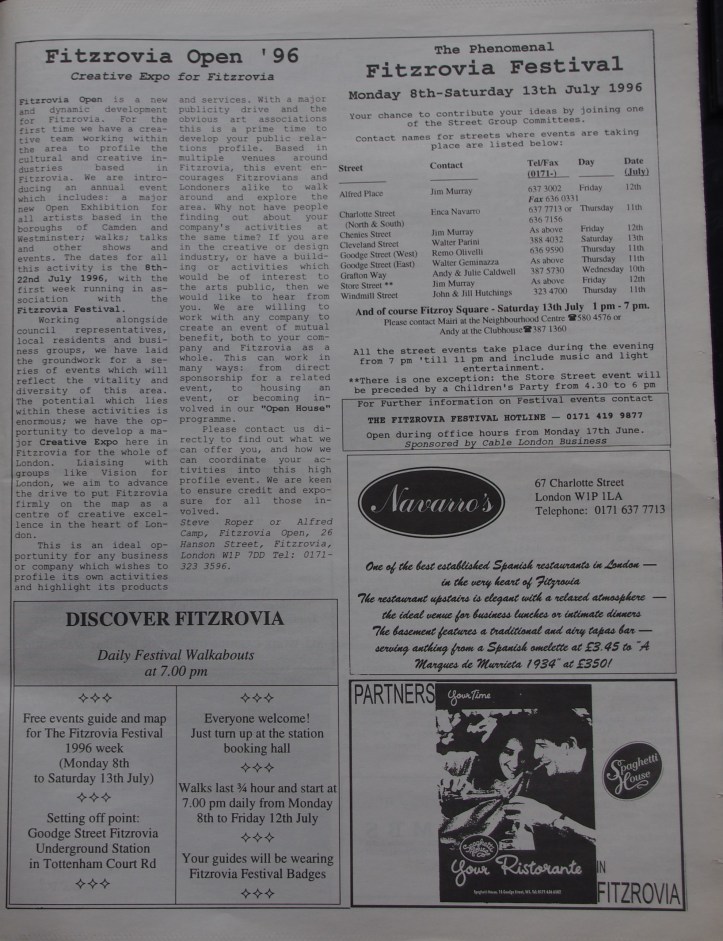 Fitzrovia News, June 1996.