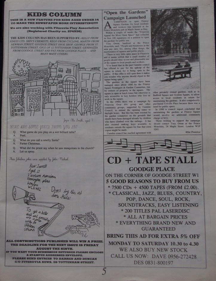 Fitzrovia News, June 1996.