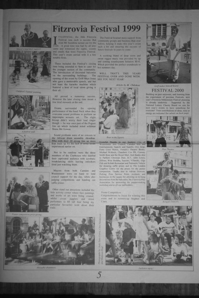 Page 5, Fitzrovia News, number 86, published September 1999.