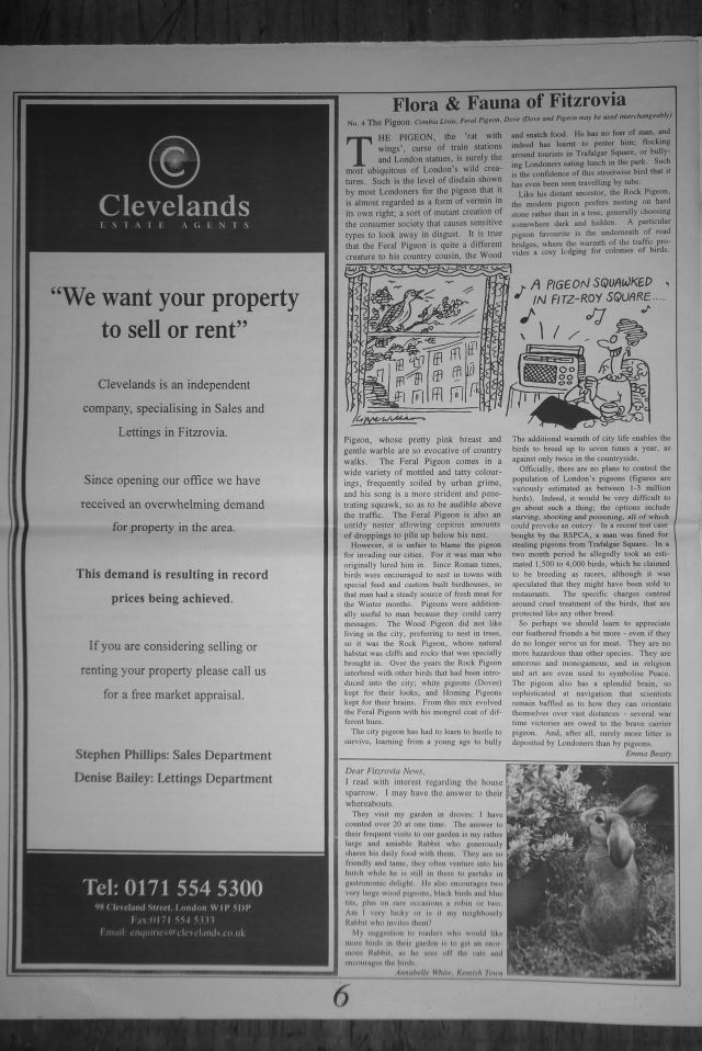 Page 6, Fitzrovia News, number 85, June 1999.